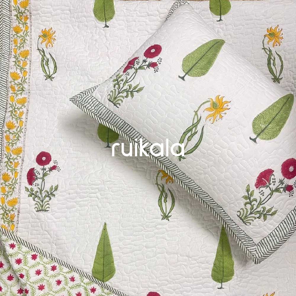 Botanical Breeze Quilted Bedcover