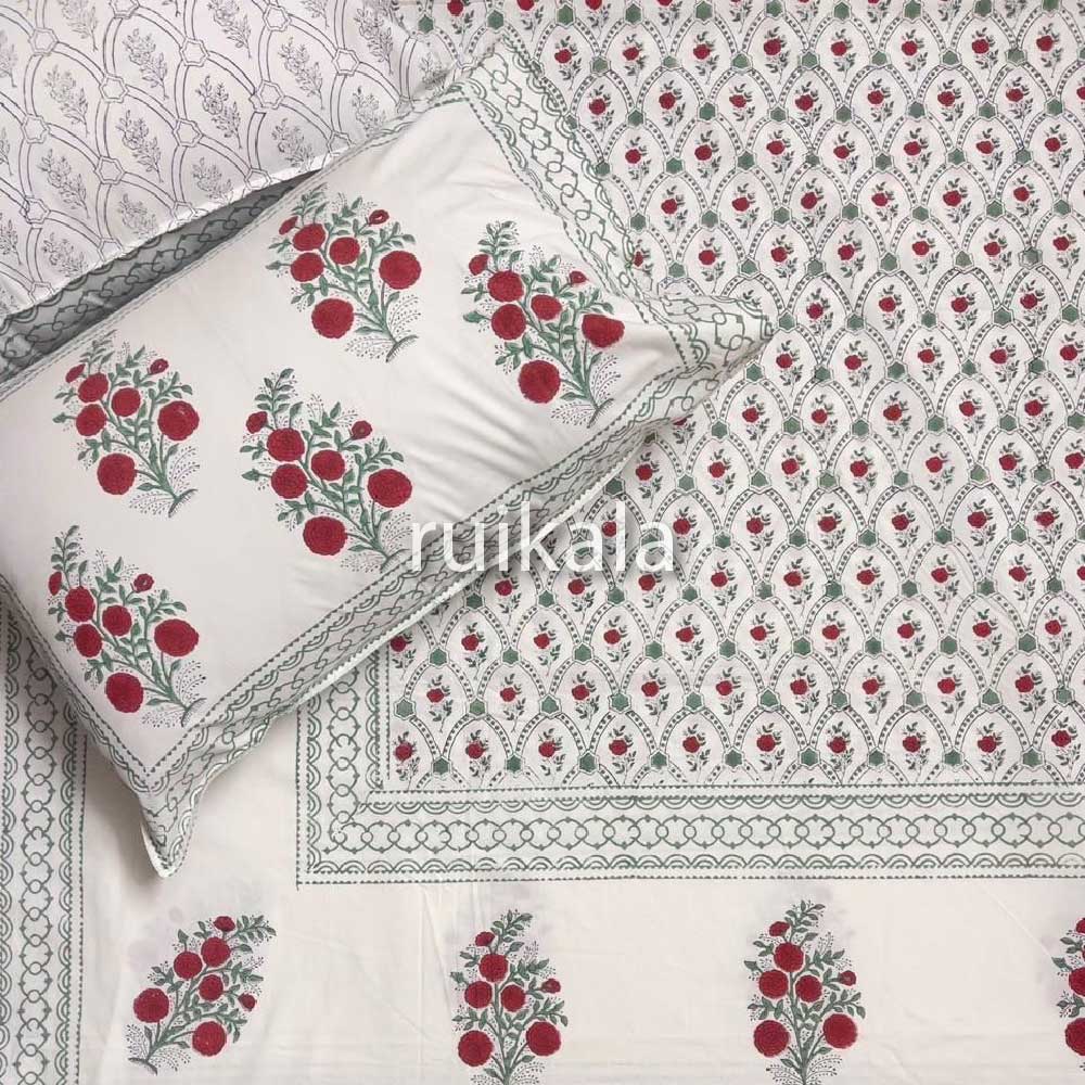 Crimson Charm Bedsheet