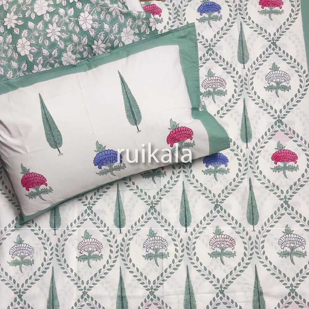 Sage Jaal Bedsheet