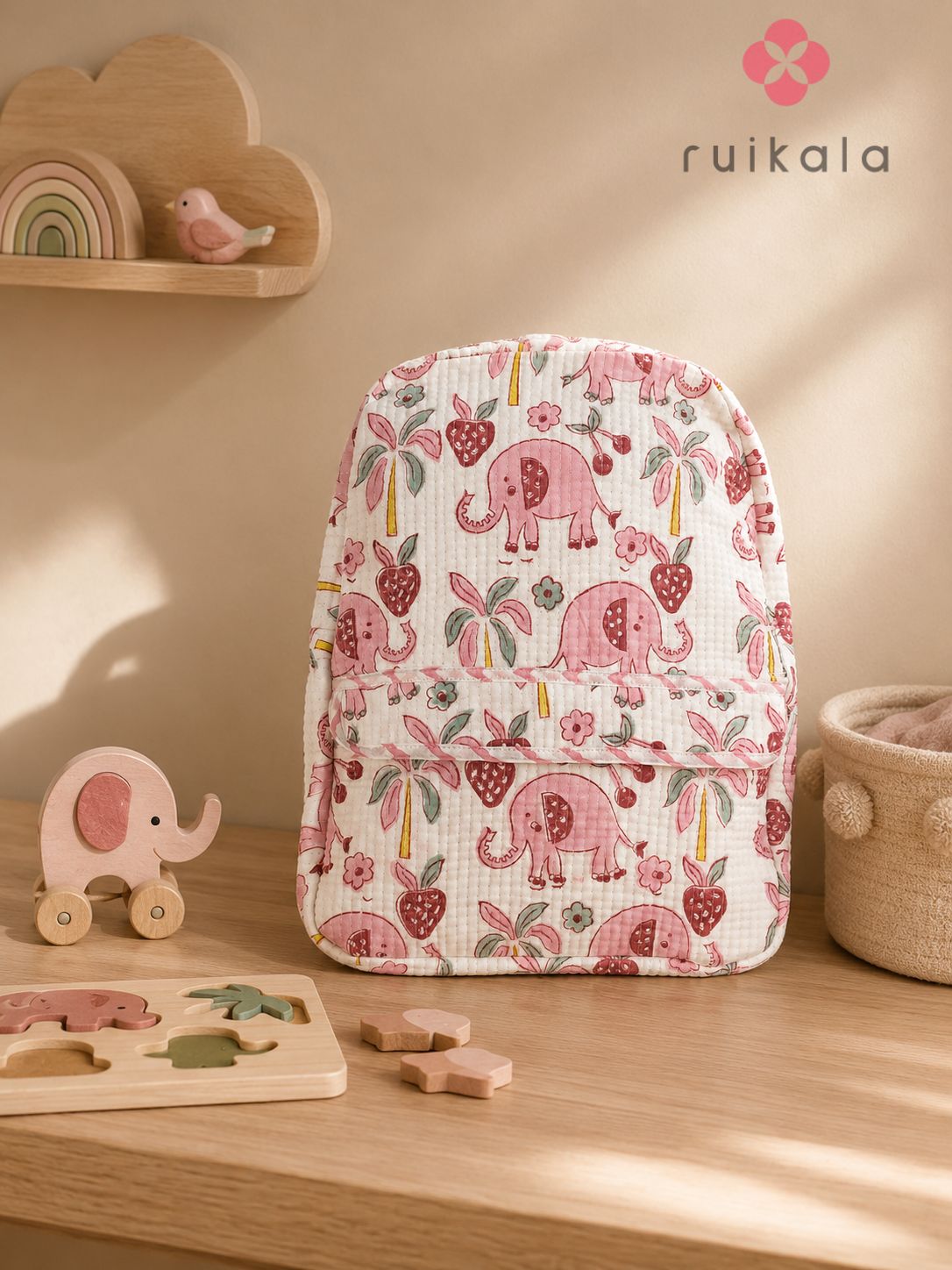 Pink Ellie Kid's Quilted Backpack