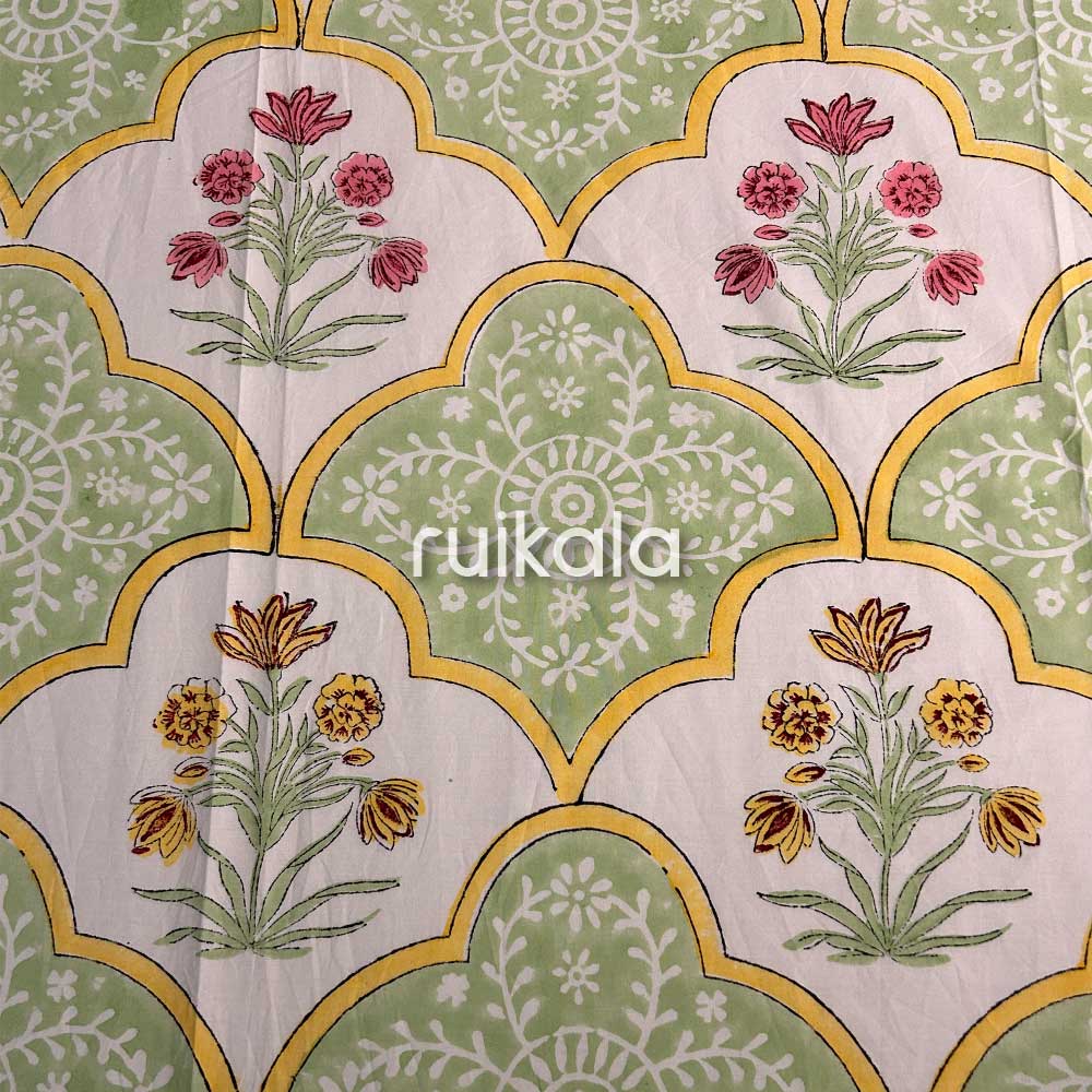 Mint Mosaic Floral Bedsheet