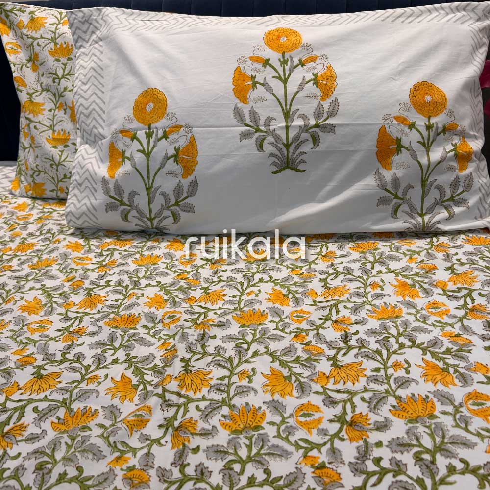 Sunlit Marigold Bedsheet