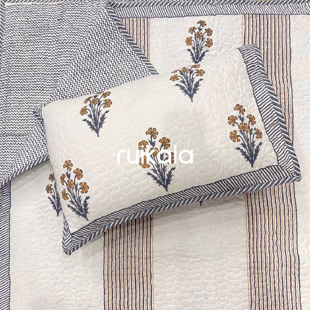 Mustard Meadow Quilted Bedcover