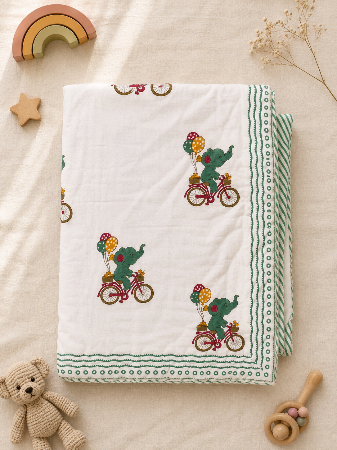 Elephant on Bicycle Kid's Dohar