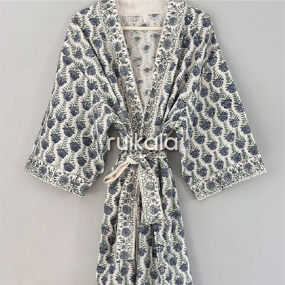 Blue Tulips Bathrobe