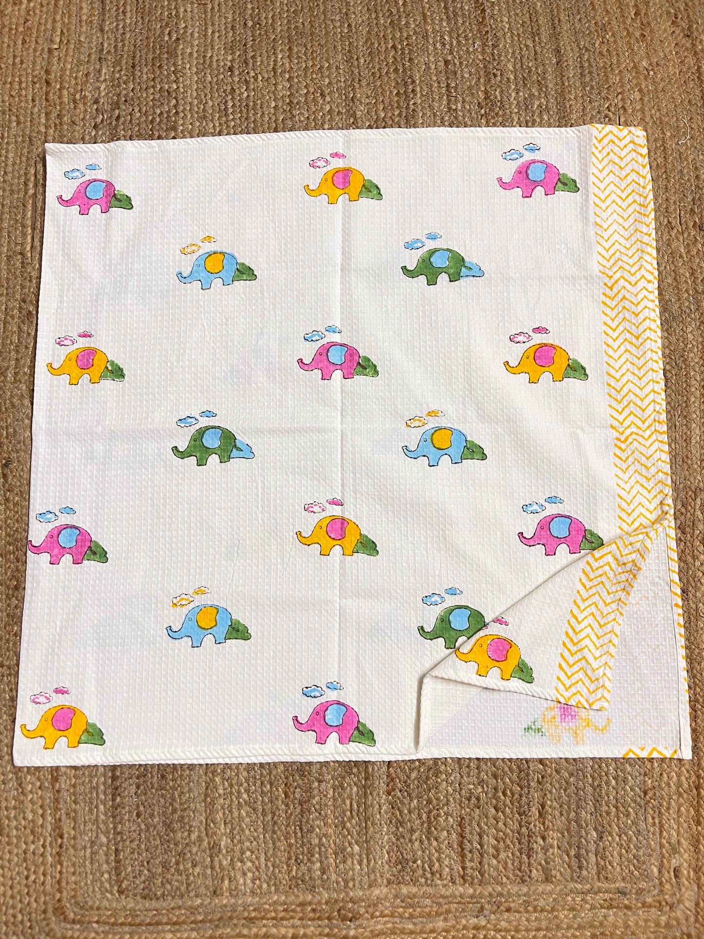 Colourful Elephants Kid's Bath Towel