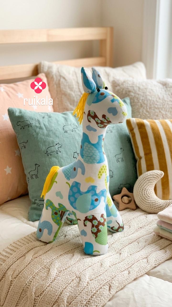 Giraffe plush toy- Blue Ellies