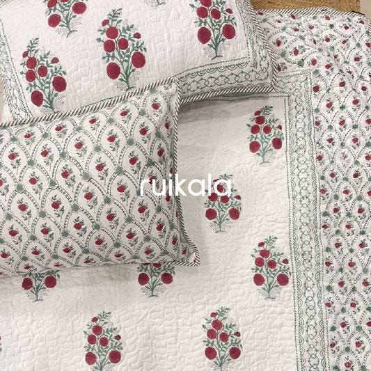 Crimson Charm Quilted Bedcover