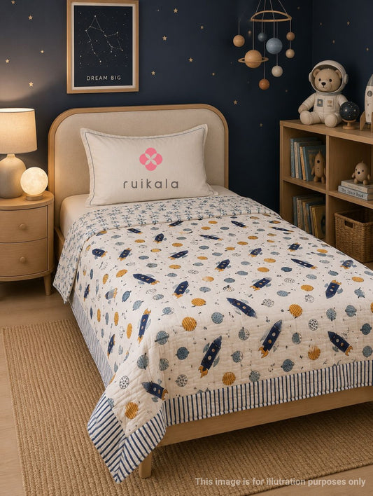Space Rocket Kids Quilt