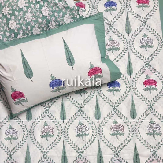 Sage Jaal Bedsheet