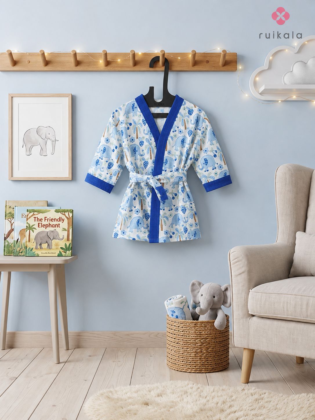 Blue Ellie Kid's Bathrobe