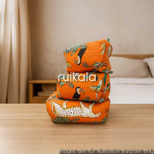 Jungle Muse- Sunset Orange Vanity Pouch