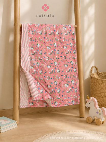 Pink Dreamy Unicorn Kid's Bath Towel