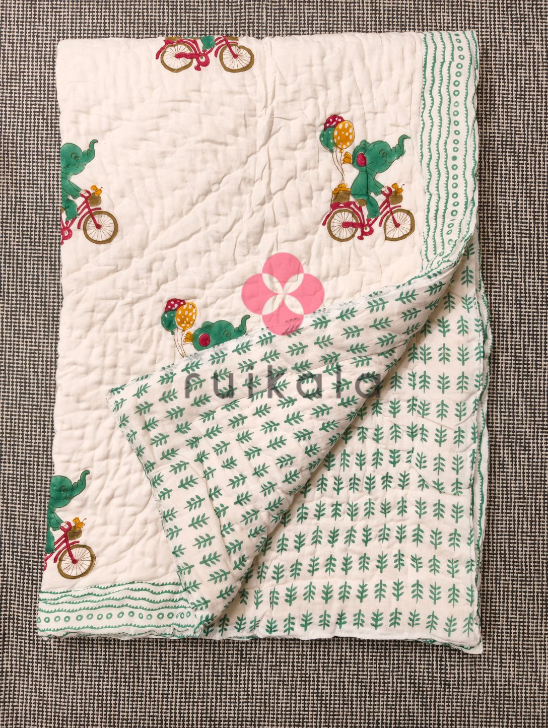 Elephant on Bicycle Kids Quilt
