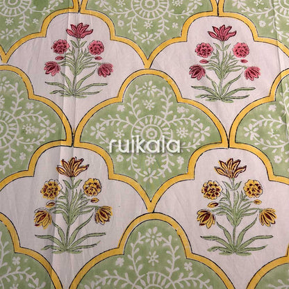 Mint Mosaic Floral Bedsheet