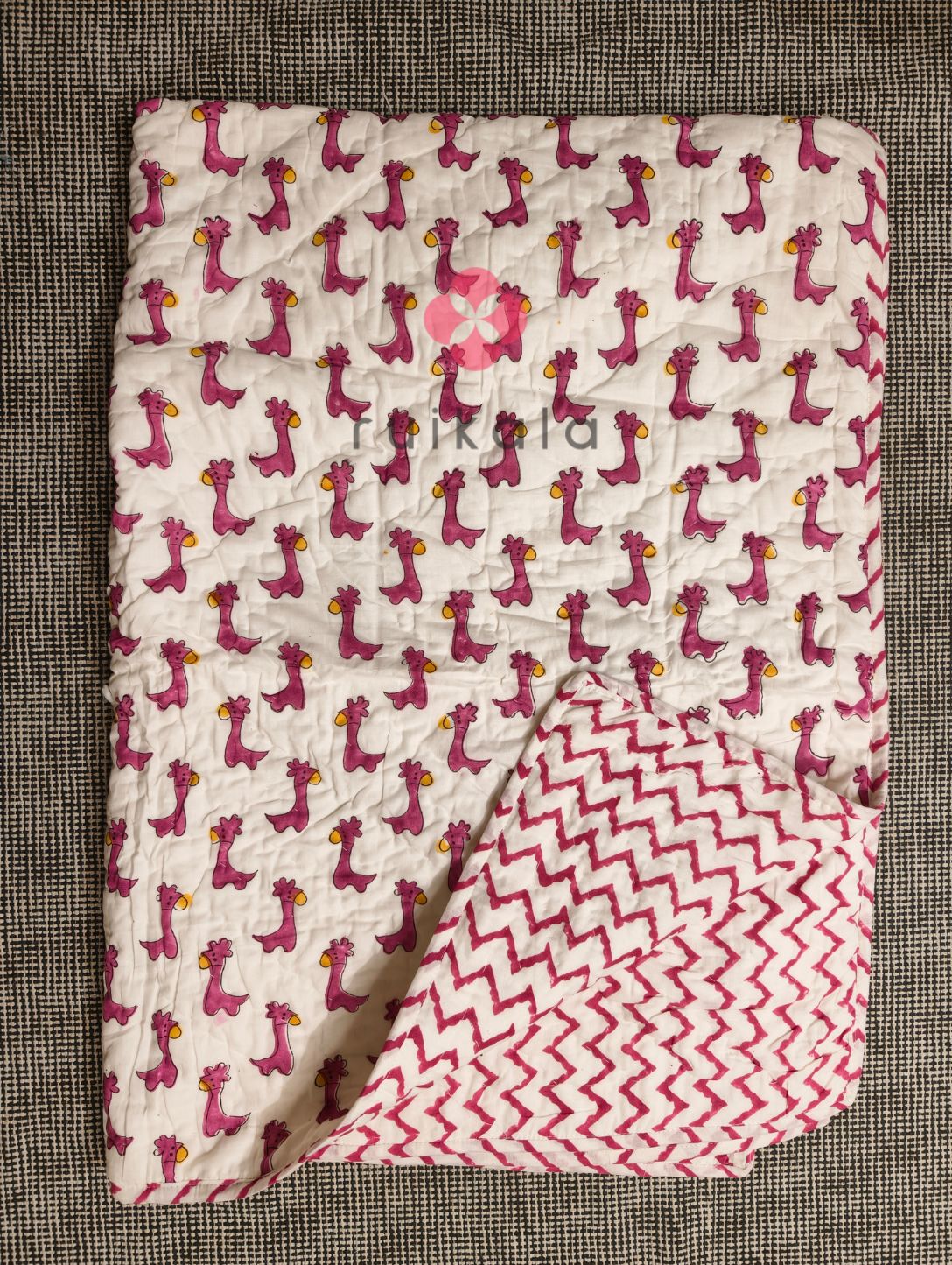 Pink Giraffe Kids Quilt