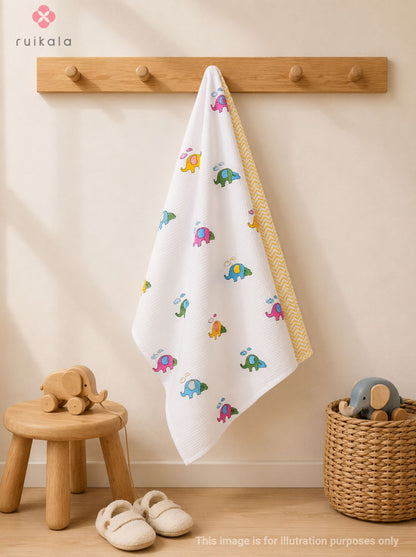 Colourful Elephants Kid's Bath Towel
