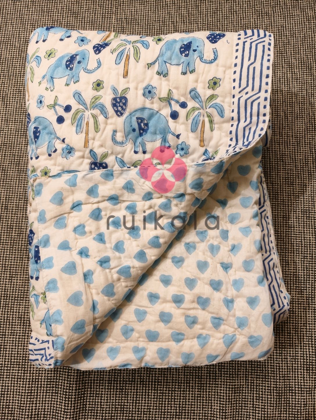 Blue Elephant Kids Quilt