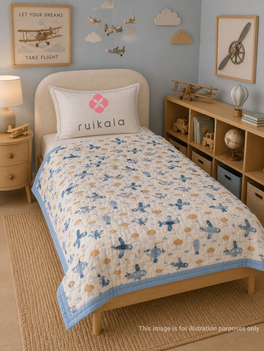 Airplanes & Helicopters Kids Quilt