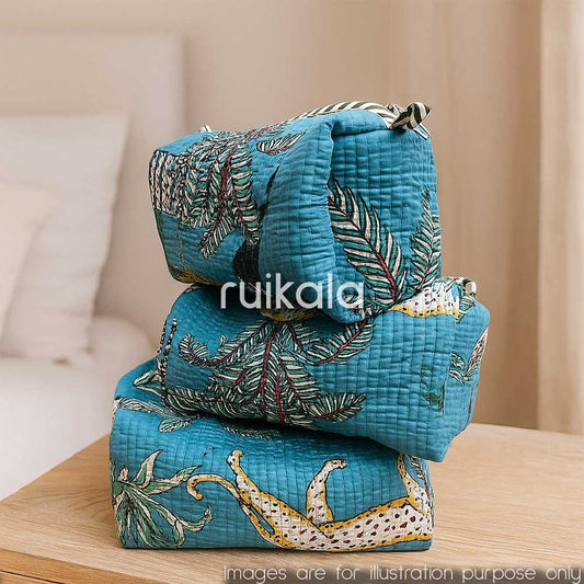 Jungle Muse- Blue Lagoon Vanity Pouch