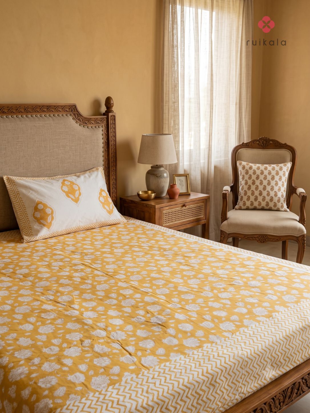 Saffron Bloom Bedsheet