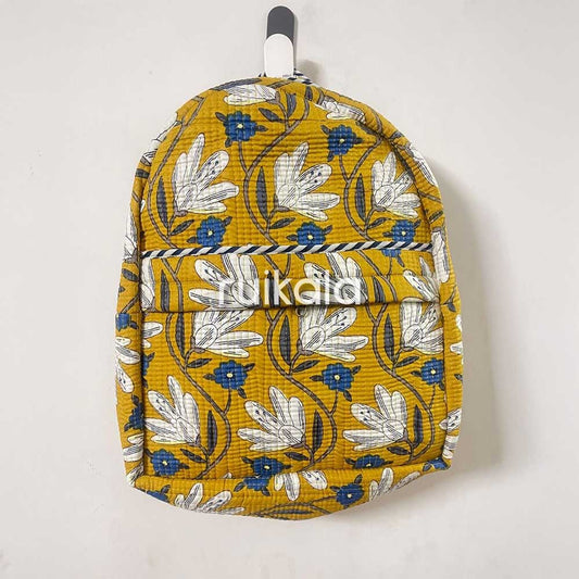 Mustard Blossom Quilted Backpack