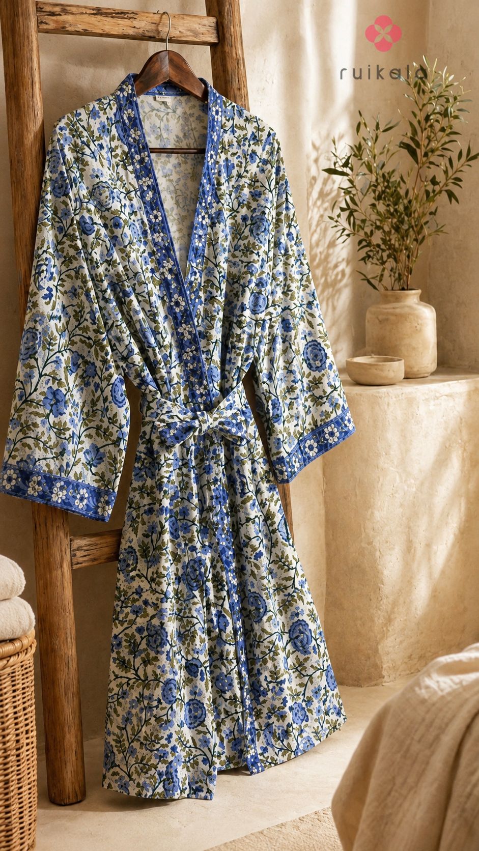 Indigo Blossom Bathrobe