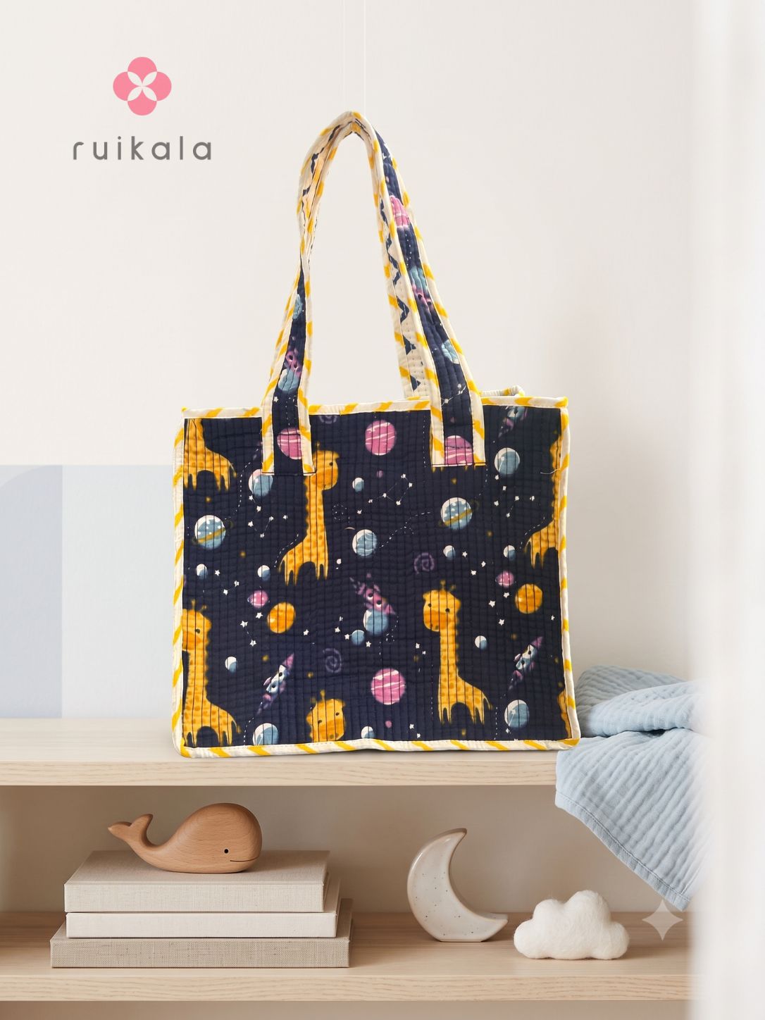 Galactic Giraffe Kid's Mini Tote Bag