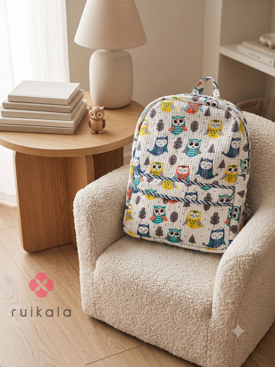 Woodland Owl Kid's Quilted Backpack
