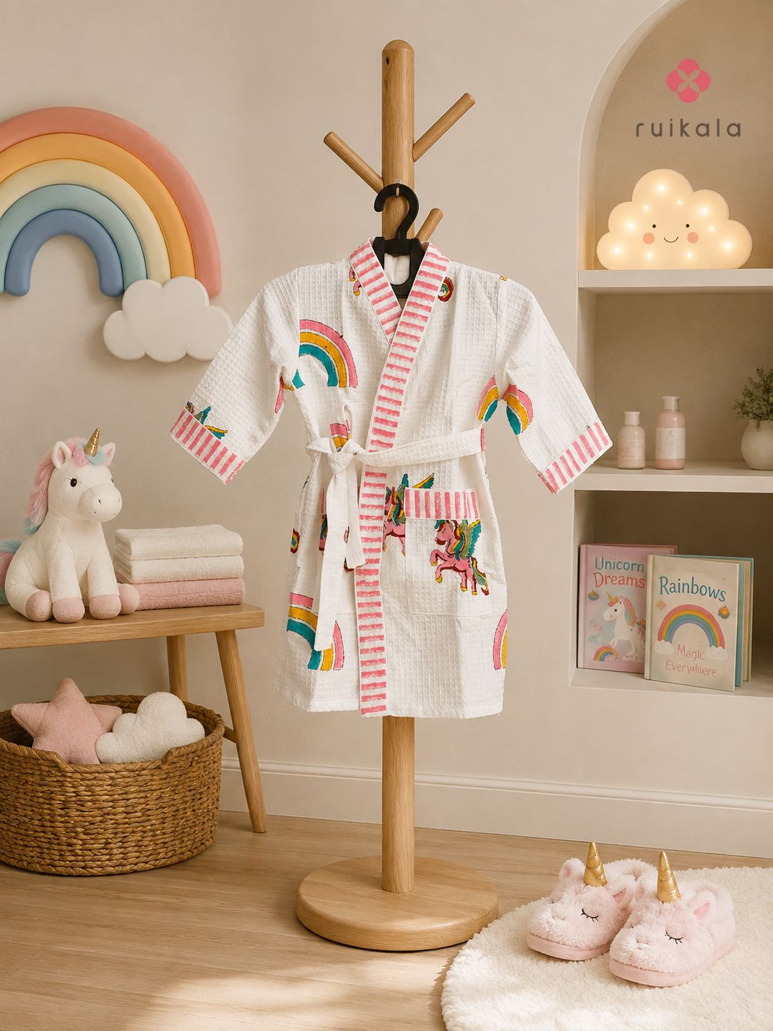 Unicorn Skies Kid's Bathrobe