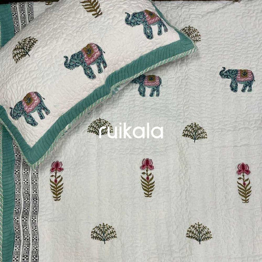 Tusker Blooms Quilted Bedcover