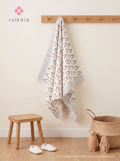 Grey Penguins Kid's Bath Towel