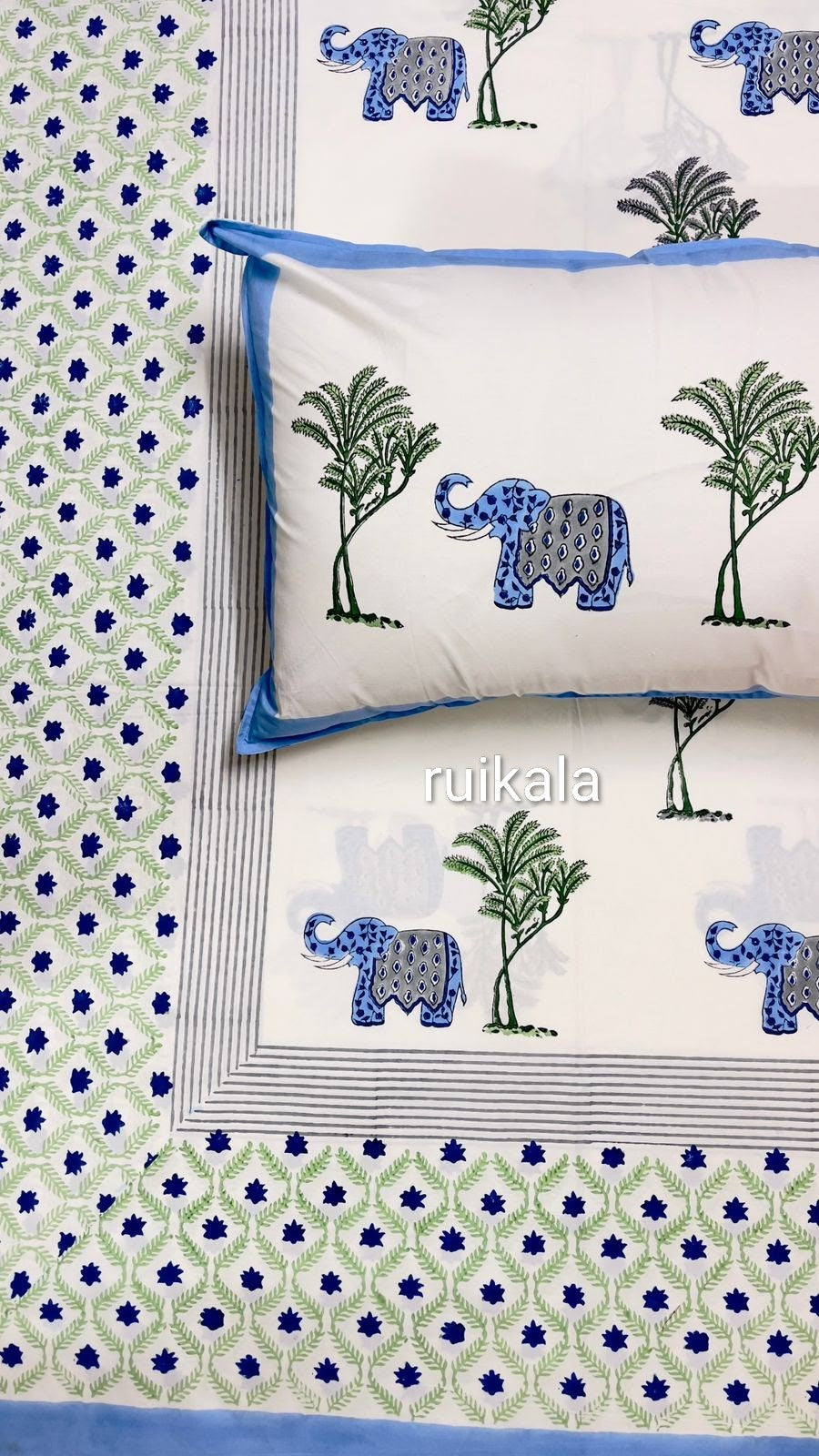 Blue Elephant Bedsheet