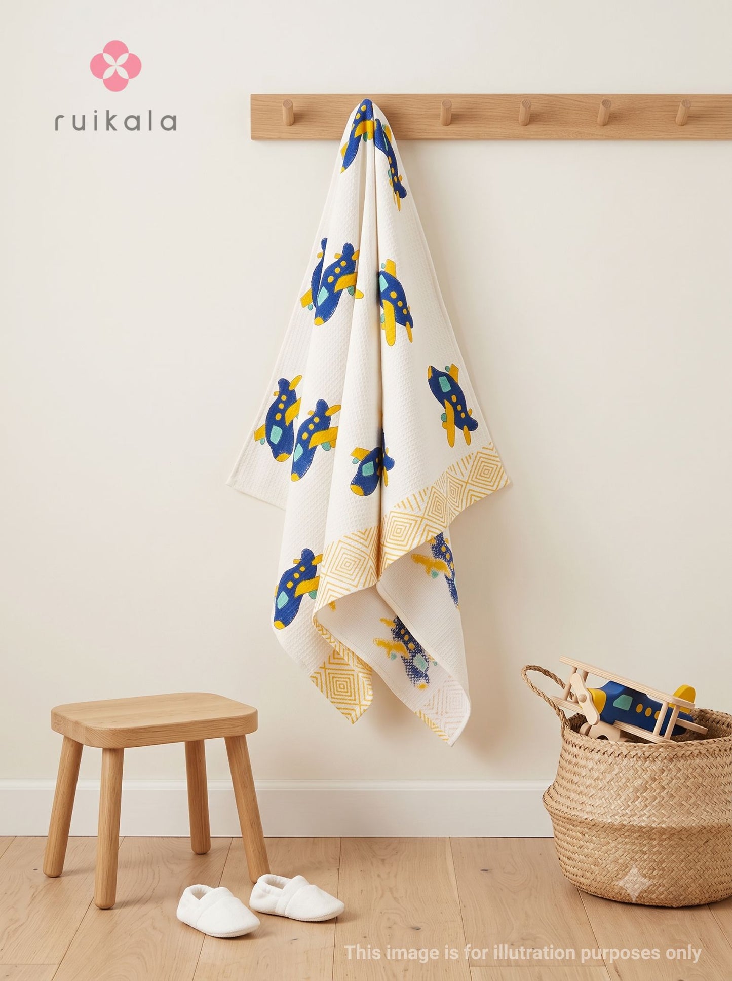 Blue Airplanes Kid's Bath Towel