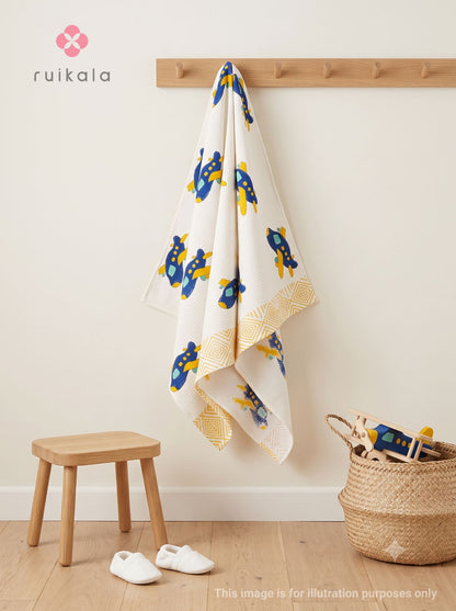 Blue Airplanes Kid's Bath Towel