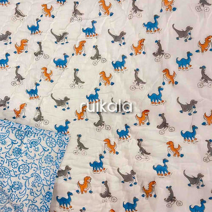 Dino on Wheels Kid's Quilt