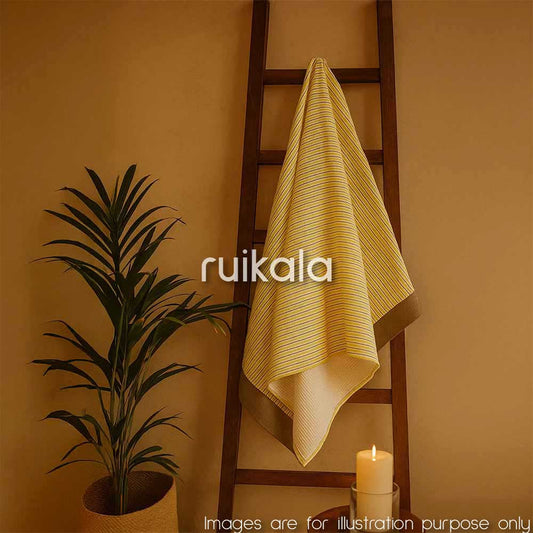 Yellow & Grey Stripes Bath Towel