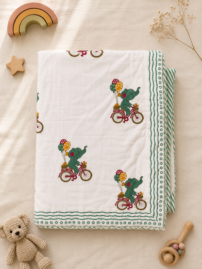 Elephant on Bicycle Kid's Dohar