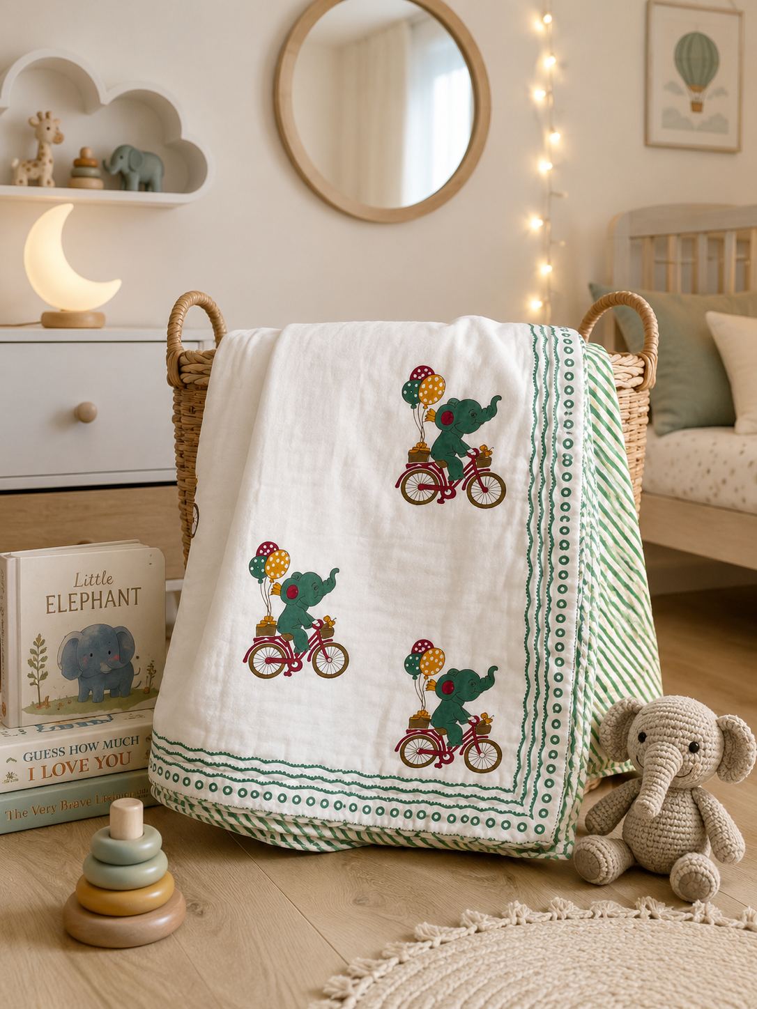 Elephant on Bicycle Kid's Dohar