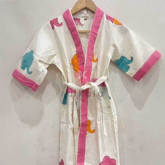 Junior Bathrobes – Lightweight & Cozy Cotton Pattern 2 - hide