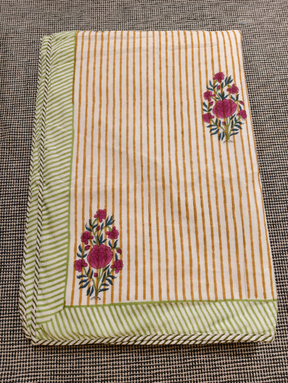 Floral beige stripes