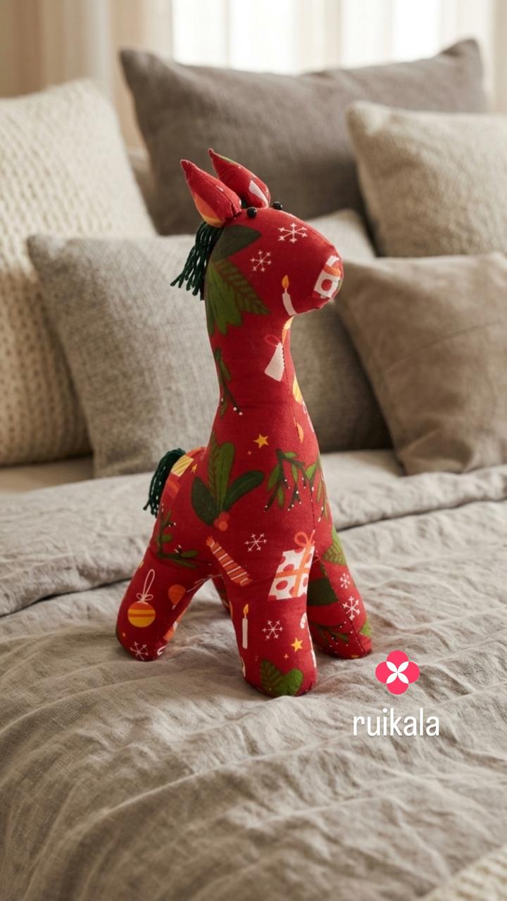 Giraffe plush toy- Red