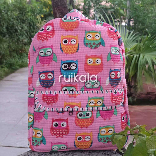 Owl Party Quilted Backpack