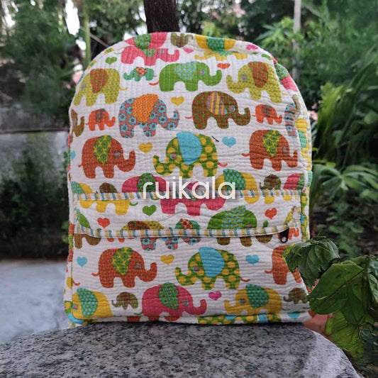 Elephant Carnival Quilted Backpack