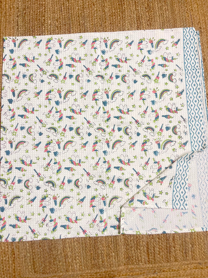 Pastel Rainbows & Unicorns Kid's Bath Towel